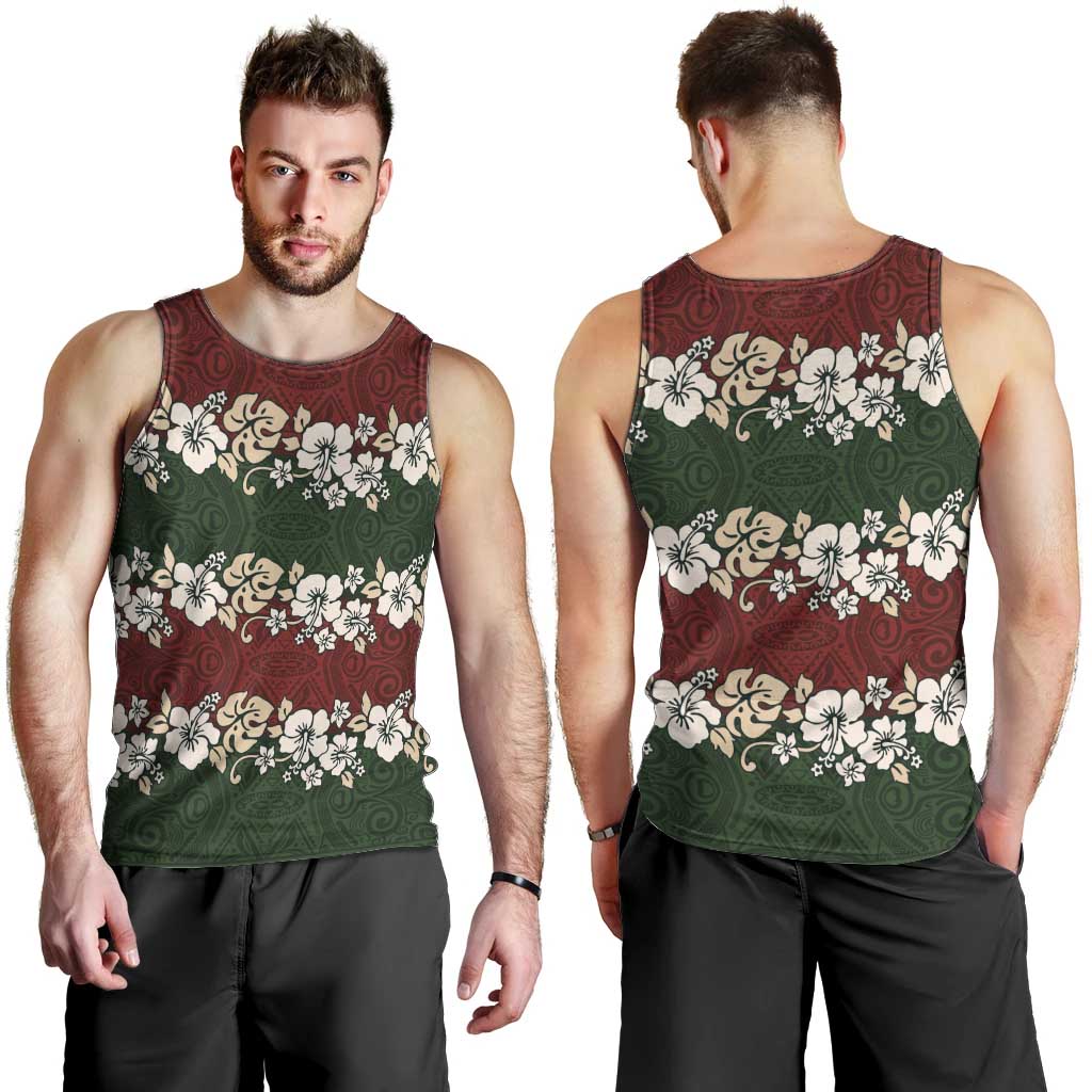 Hawaiian Hibiscus Christmas Color Men Tank Top Unique