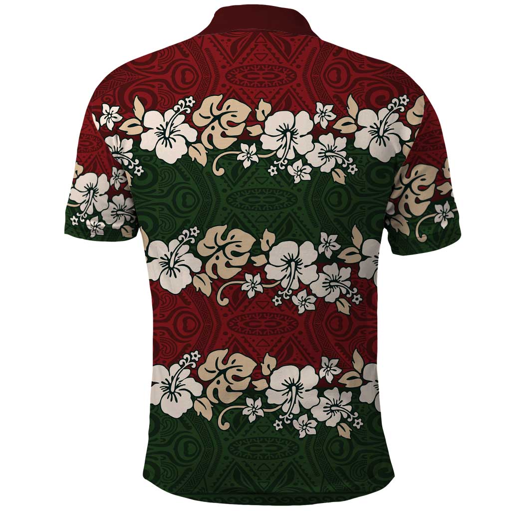 Hawaiian Hibiscus Christmas Color Polo Shirt Unique