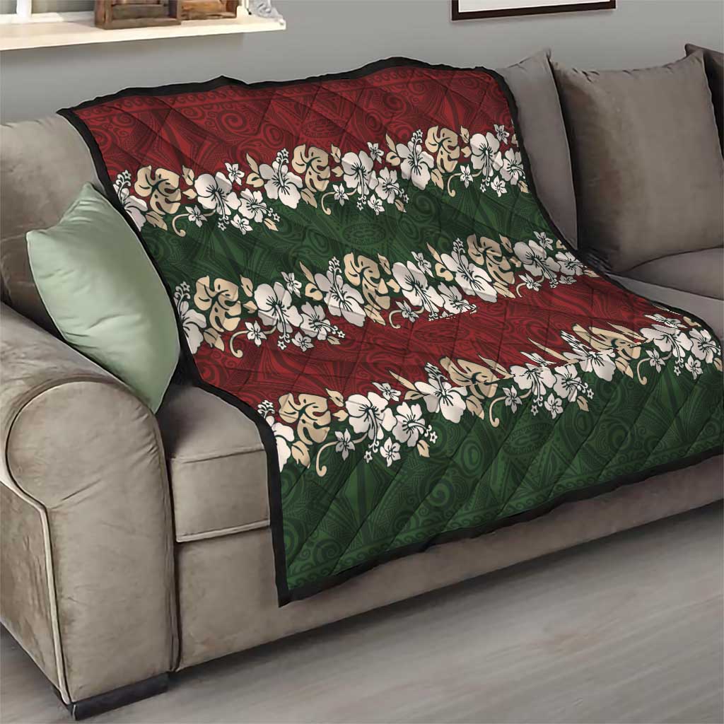 Hawaiian Hibiscus Christmas Color Quilt Unique LT01 - Polynesian Pride