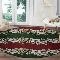 Hawaiian Hibiscus Christmas Color Round Carpet Unique LT01 - Polynesian Pride
