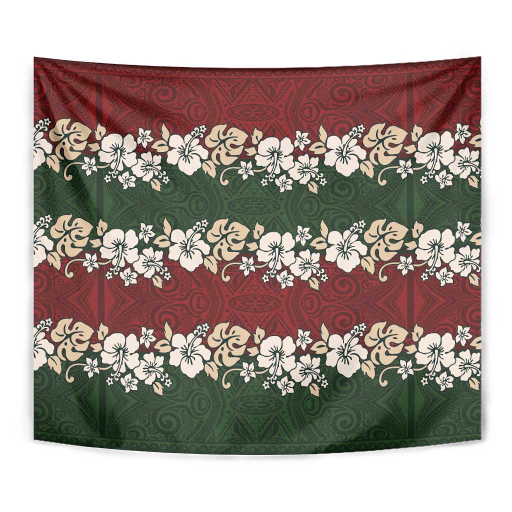 Hawaiian Hibiscus Christmas Color Tapestry Unique