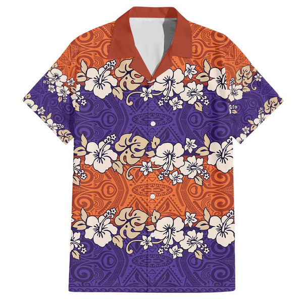 Fiji Hibiscus Festival Matching Hawaiian Shirt and Dress Brown LT6 main image 1