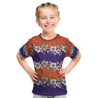 Hawaiian Hibiscus Kid T Shirt Orange and Purple Unique