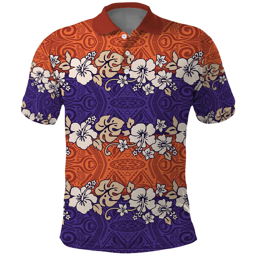 Custom Guam Polynesian Polo Shirt Tropical Flowers Tan LT8 main image 0