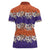 Hawaiian Hibiscus Women Polo Shirt Orange and Purple Unique