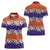 Hawaiian Hibiscus Women Polo Shirt Orange and Purple Unique