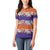 Hawaiian Hibiscus Women Polo Shirt Orange and Purple Unique