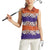 Hawaiian Hibiscus Women Sleeveless Polo Shirt Orange and Purple Unique