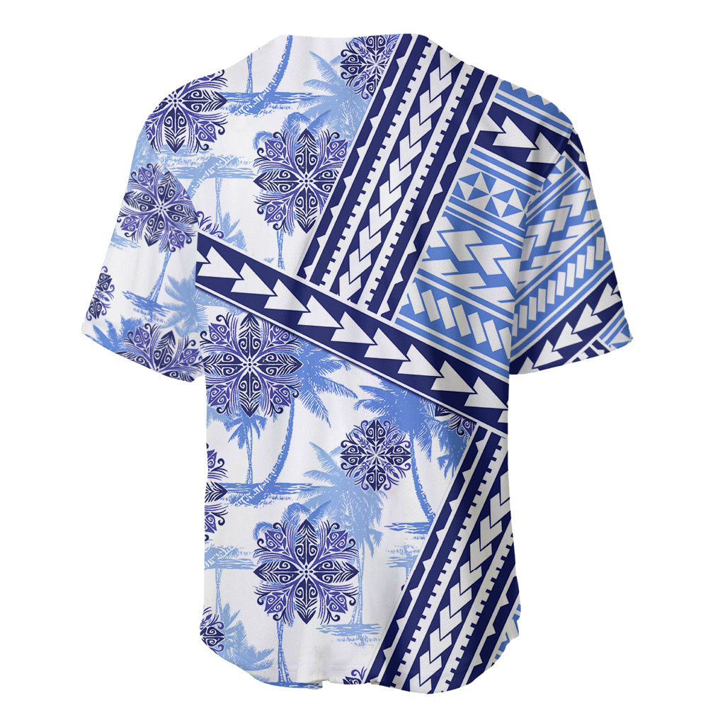 Hawaii Quilt Baseball Jersey Kakau Polynesian Pattern Blue Version LT01 - Polynesian Pride