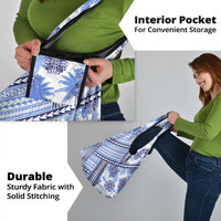 Hawaii Quilt Grocery Bag Kakau Polynesian Pattern Blue Version