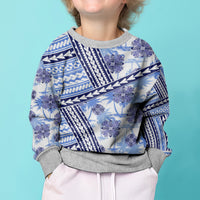 Hawaii Quilt Kid Ugly Christmas Sweater Kakau Polynesian Pattern Blue Version LT01 - Polynesian Pride