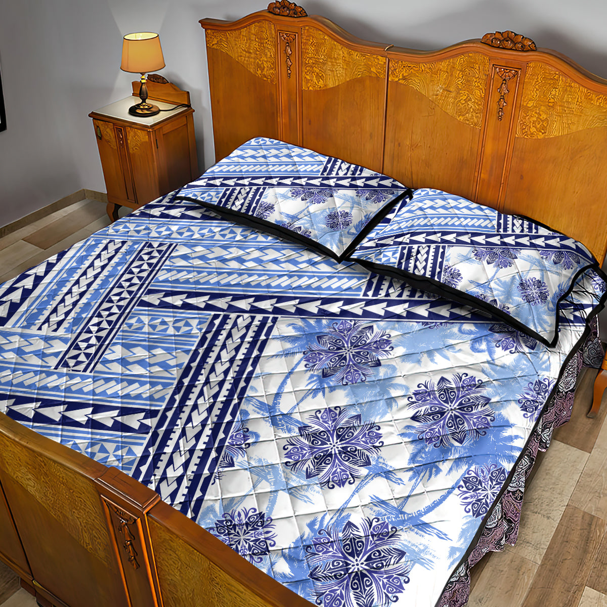 Hawaii Quilt Quilt Bed Set Kakau Polynesian Pattern Blue Version LT01 - Polynesian Pride