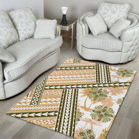 Hawaii Quilt Area Rug Kakau Polynesian Pattern Gold Version LT01 - Polynesian Pride