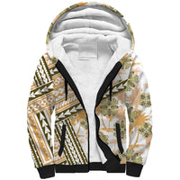 Hawaii Quilt Sherpa Hoodie Kakau Polynesian Pattern Gold Version LT01 Unisex Gold - Polynesian Pride