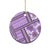 Hawaii Quilt Ceramic Ornament Kakau Polynesian Pattern Lilac Version LT01 - Polynesian Pride