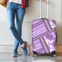 Hawaii Quilt Luggage Cover Kakau Polynesian Pattern Lilac Version LT01 - Polynesian Pride