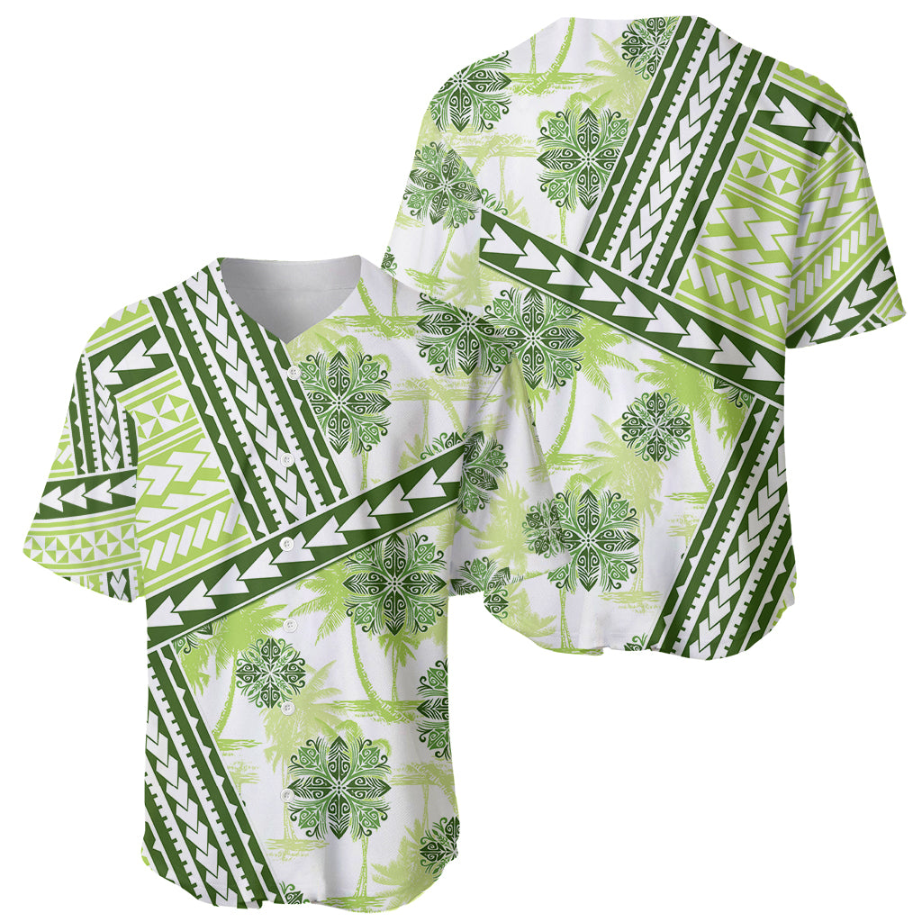 Hawaii Quilt Baseball Jersey Kakau Polynesian Pattern Olive Green Version LT01 - Polynesian Pride