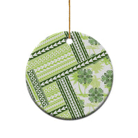 Hawaii Quilt Ceramic Ornament Kakau Polynesian Pattern Olive Green Version LT01 - Polynesian Pride