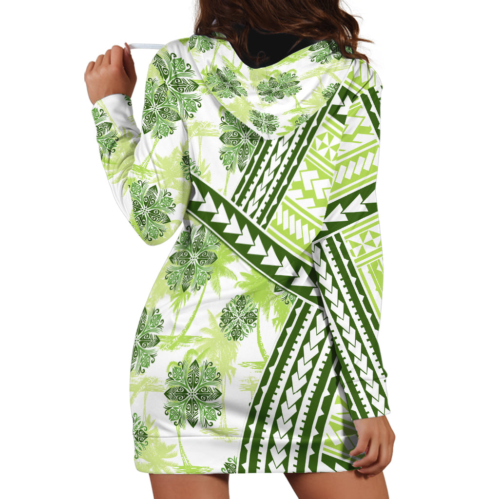 Hawaii Quilt Hoodie Dress Kakau Polynesian Pattern Olive Green Version LT01 - Polynesian Pride
