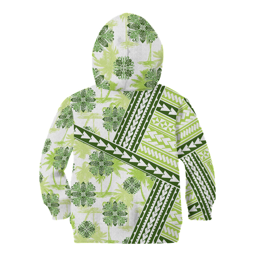 Hawaii Quilt Kid Hoodie Kakau Polynesian Pattern Olive Green Version LT01 - Polynesian Pride