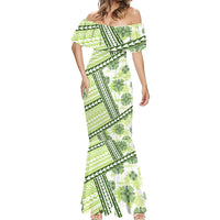 Hawaii Quilt Mermaid Dress Kakau Polynesian Pattern Olive Green Version LT01 - Polynesian Pride