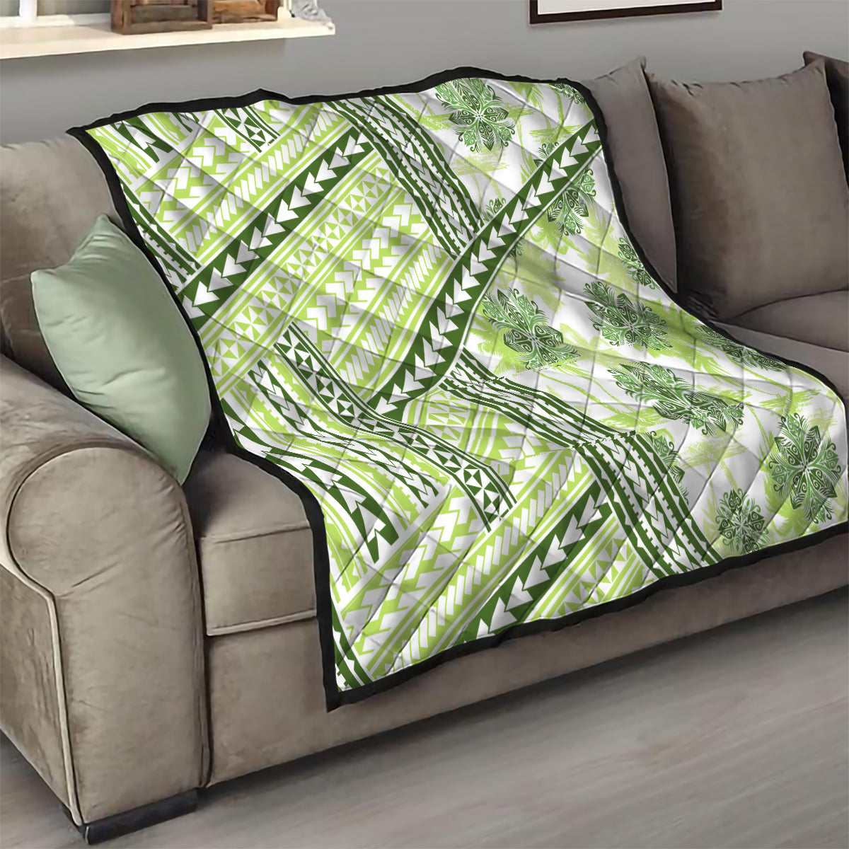 Hawaii Quilt Quilt Kakau Polynesian Pattern Olive Green Version LT01 - Polynesian Pride