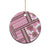 Hawaii Quilt Ceramic Ornament Kakau Polynesian Pattern Mauve Pink Version LT01 - Polynesian Pride