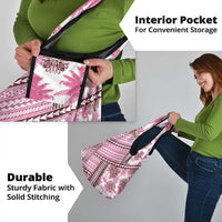 Hawaii Quilt Grocery Bag Kakau Polynesian Pattern Mauve Pink Version