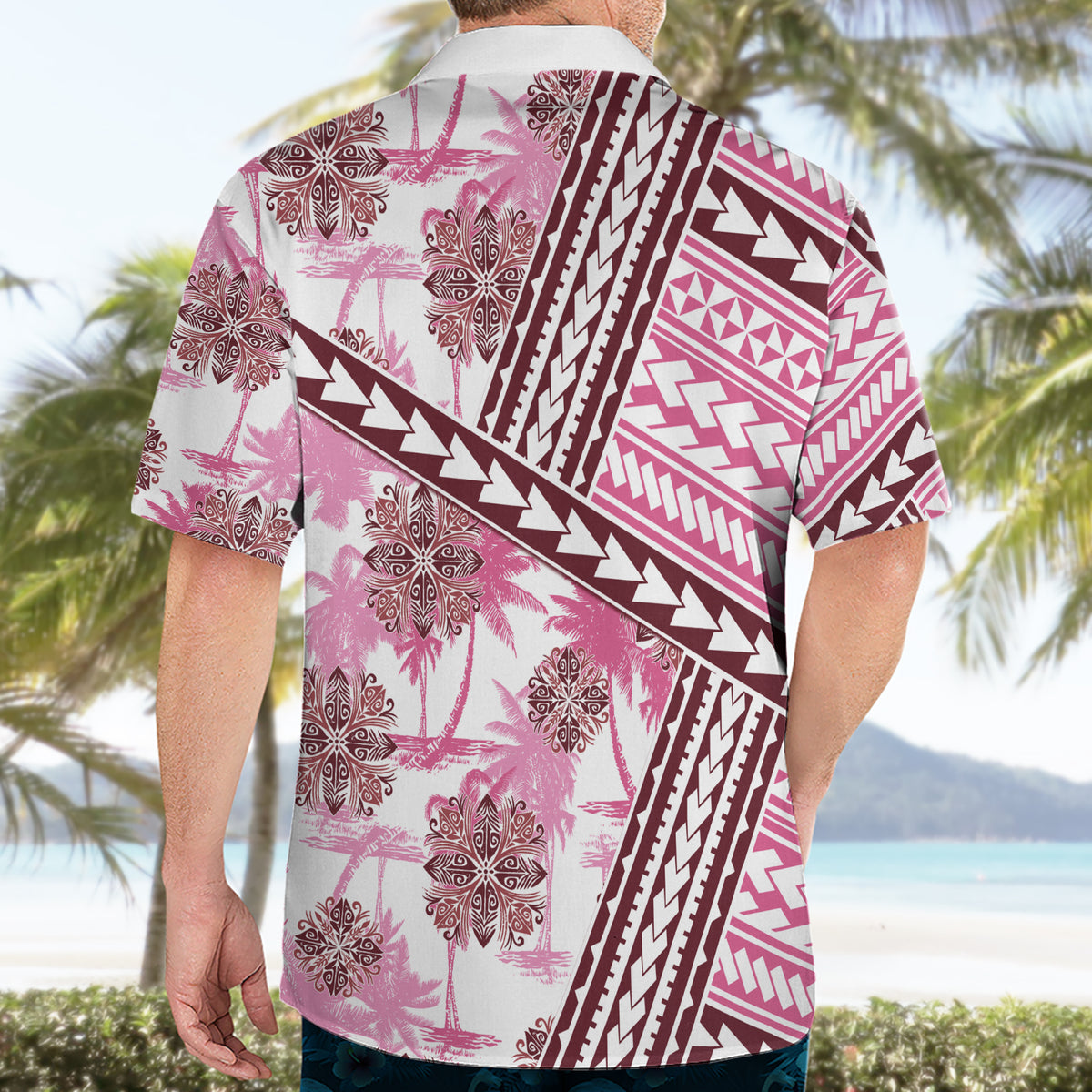 Hawaii Quilt Hawaiian Shirt Kakau Polynesian Pattern Mauve Pink Version LT01 - Polynesian Pride