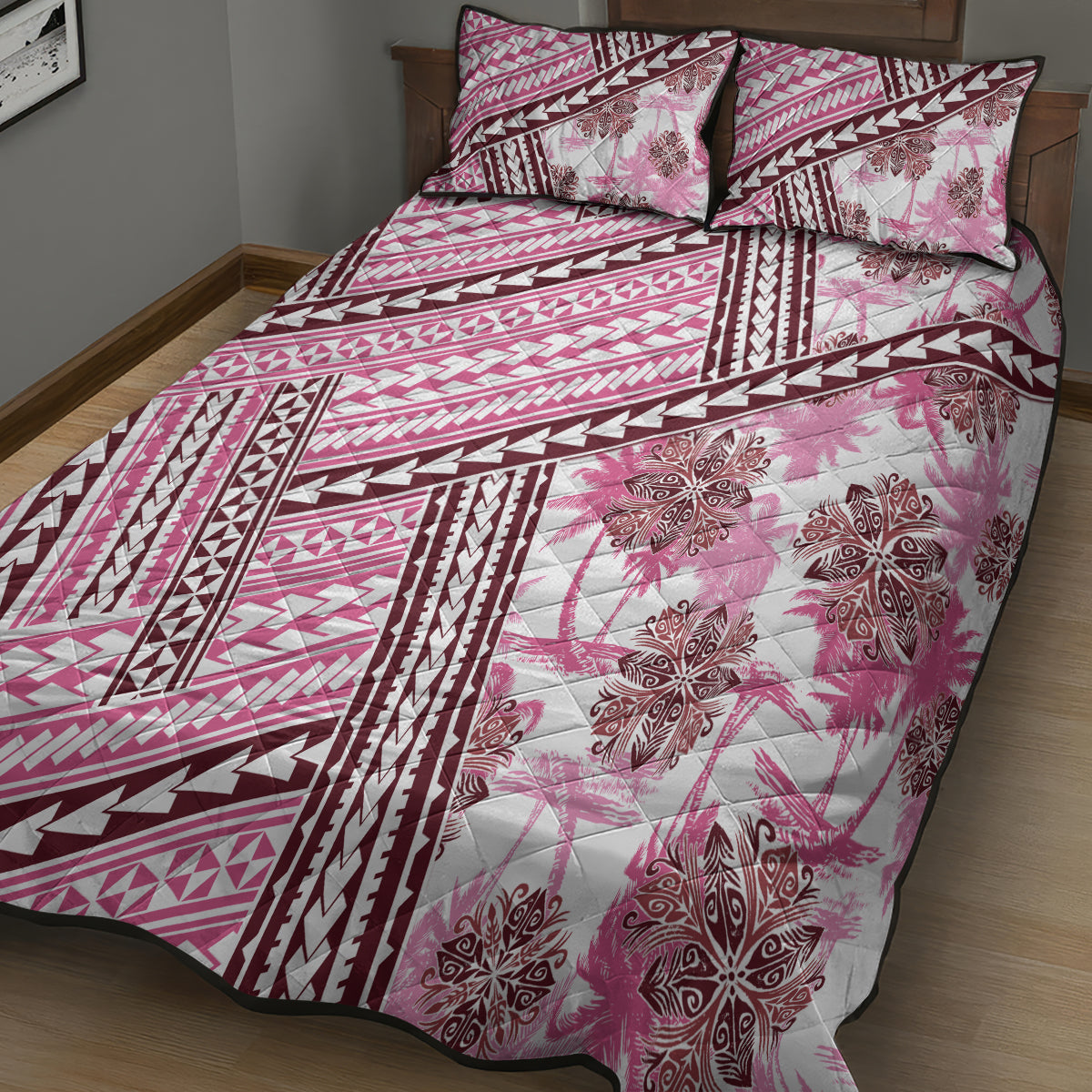Hawaii Quilt Quilt Bed Set Kakau Polynesian Pattern Mauve Pink Version LT01 - Polynesian Pride