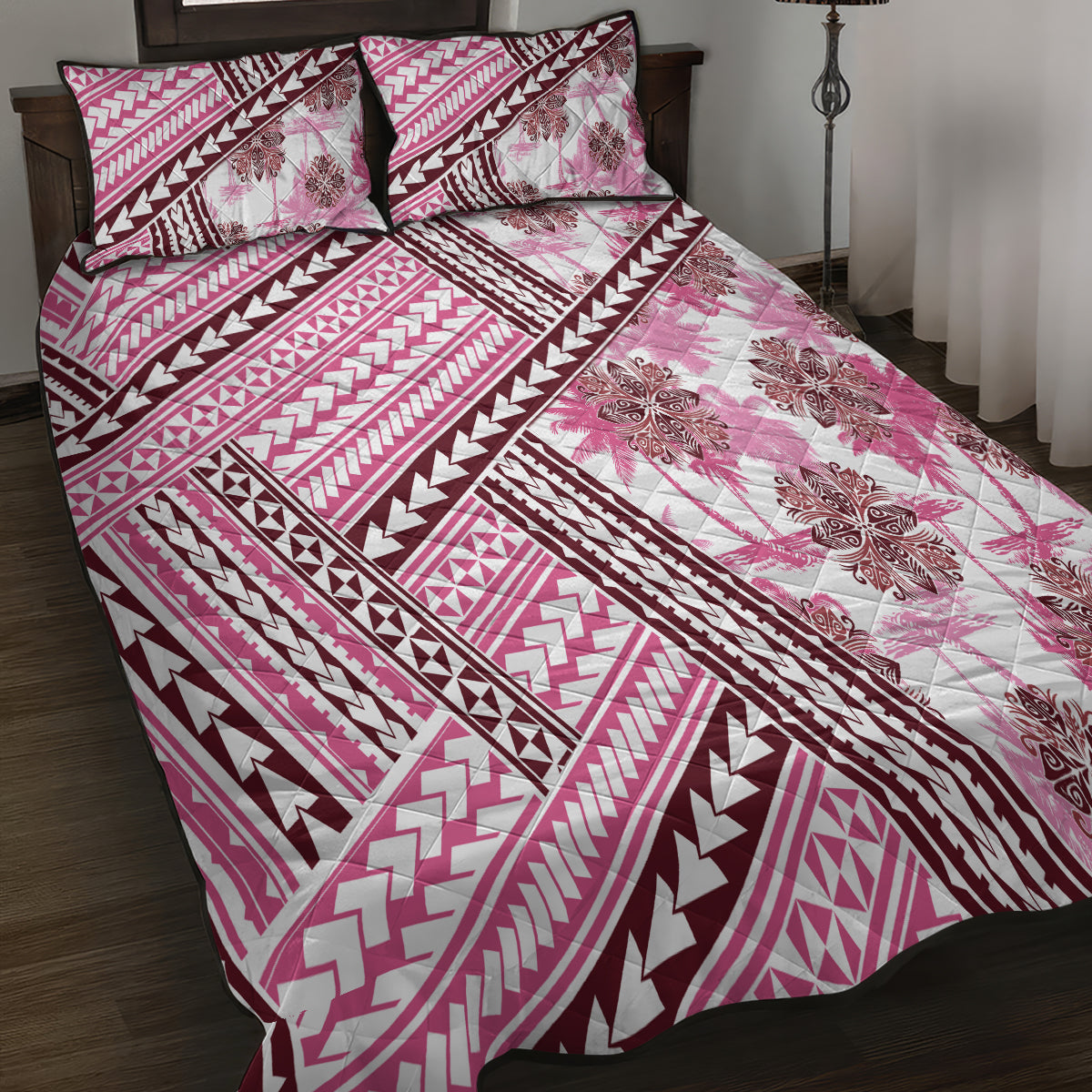 Hawaii Quilt Quilt Bed Set Kakau Polynesian Pattern Mauve Pink Version LT01 - Polynesian Pride