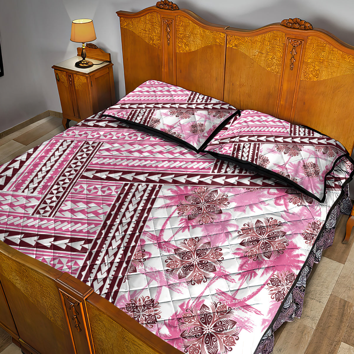 Hawaii Quilt Quilt Bed Set Kakau Polynesian Pattern Mauve Pink Version LT01 - Polynesian Pride