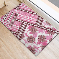 Hawaii Quilt Rubber Doormat Kakau Polynesian Pattern Mauve Pink Version LT01 - Polynesian Pride