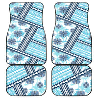 Hawaii Quilt Car Mats Kakau Polynesian Pattern Sky Blue Version LT01 Blue - Polynesian Pride