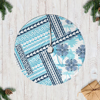 Hawaii Quilt Tree Skirt Kakau Polynesian Pattern Sky Blue Version LT01 Casual Tree Skirts Blue - Polynesian Pride