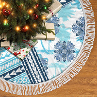 Hawaii Quilt Tree Skirt Kakau Polynesian Pattern Sky Blue Version LT01 - Polynesian Pride