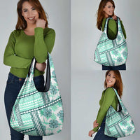 Hawaii Quilt Grocery Bag Kakau Polynesian Pattern Teal Version