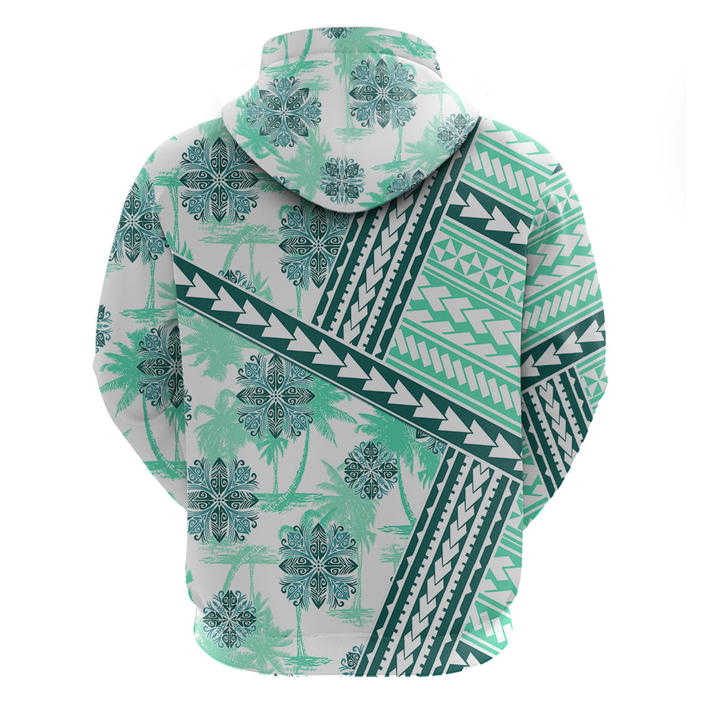 Hawaii Quilt Hoodie Kakau Polynesian Pattern Teal Version LT01 - Polynesian Pride