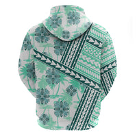 Hawaii Quilt Hoodie Kakau Polynesian Pattern Teal Version LT01 - Polynesian Pride