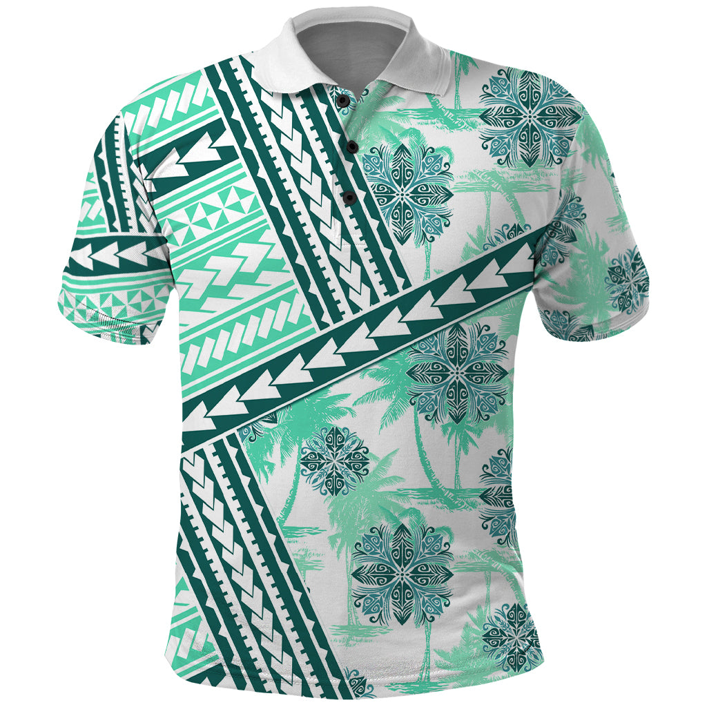Hawaii Quilt Polo Shirt Kakau Polynesian Pattern Teal Version LT01 Teal - Polynesian Pride