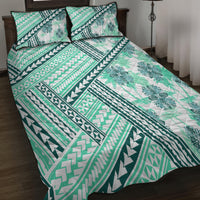 Hawaii Quilt Quilt Bed Set Kakau Polynesian Pattern Teal Version LT01 - Polynesian Pride
