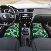 Polynesian Hawaiian Plumeria Tribal Pattern Car Mats Green Version