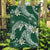 Polynesian Hawaiian Plumeria Tribal Pattern Garden Flag Green Version