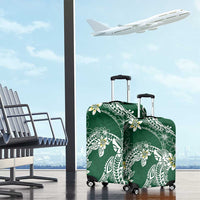 Polynesian Hawaiian Plumeria Tribal Pattern Luggage Cover Green Version