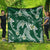 Polynesian Hawaiian Plumeria Tribal Pattern Quilt Green Version
