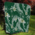 Polynesian Hawaiian Plumeria Tribal Pattern Quilt Green Version
