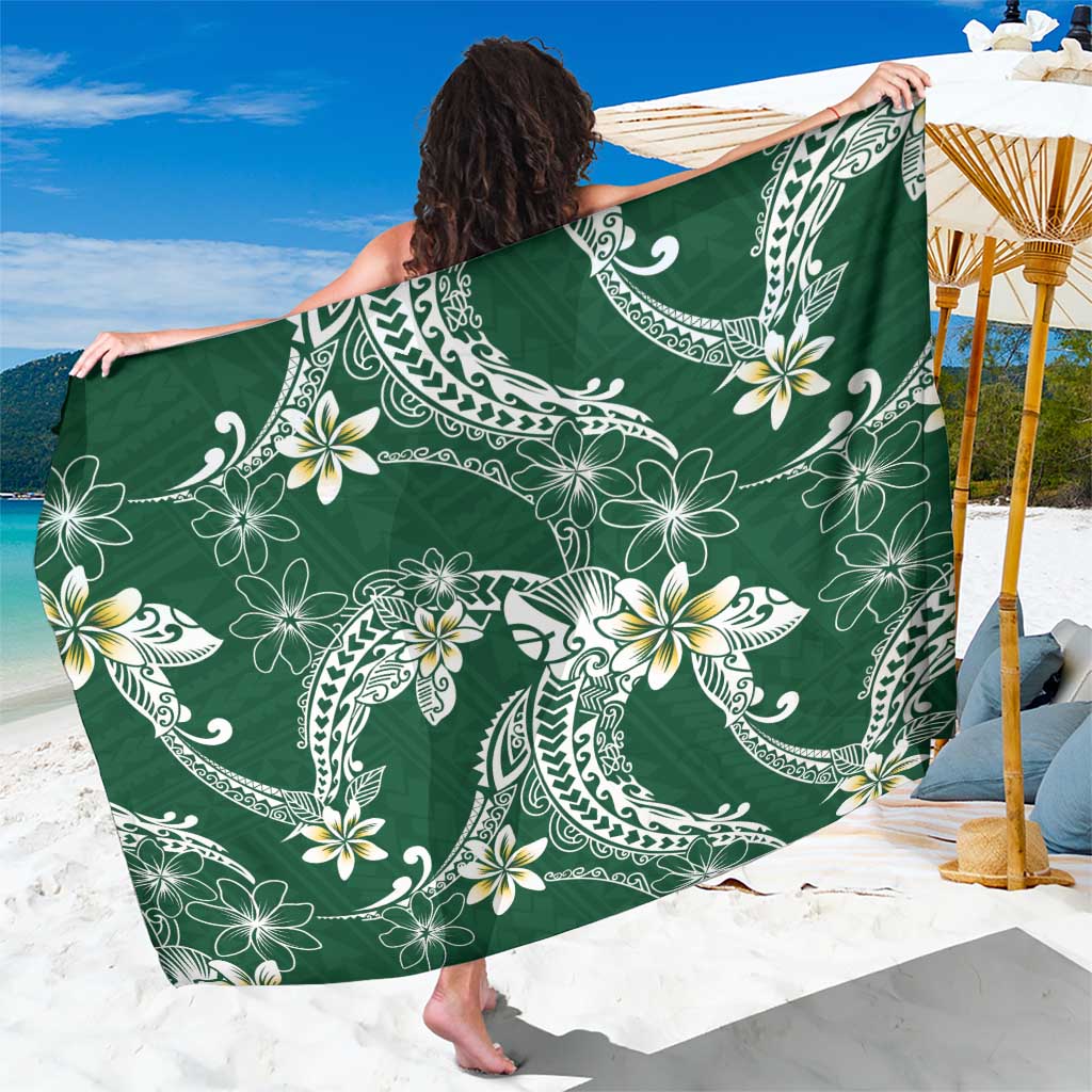 Polynesian Hawaiian Plumeria Tribal Pattern Sarong Green Version LT01 One Size 44 x 66 inches Green - Polynesian Pride