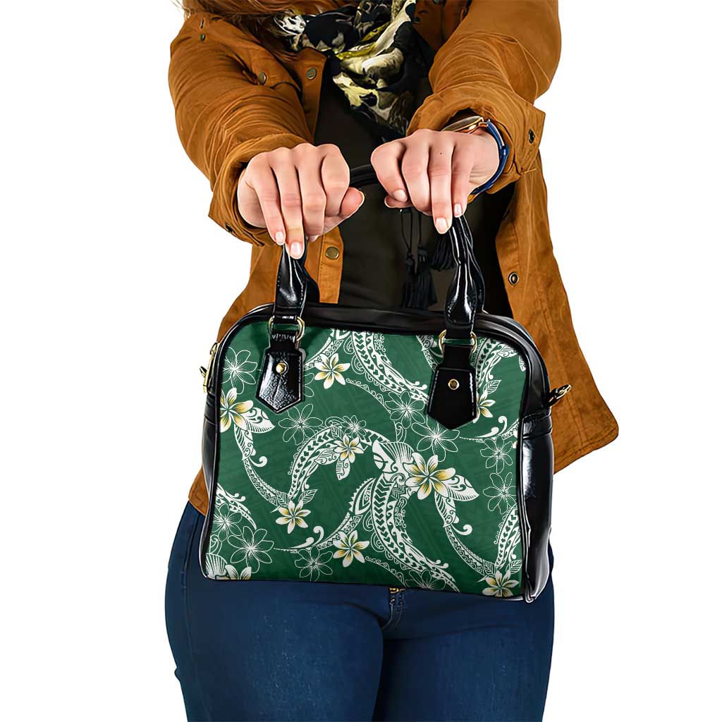 Polynesian Hawaiian Plumeria Tribal Pattern Shoulder Handbag Green Version LT01 One Size Green - Polynesian Pride