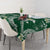 Polynesian Hawaiian Plumeria Tribal Pattern Tablecloth Green Version