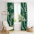 Polynesian Hawaiian Plumeria Tribal Pattern Window Curtain Green Version